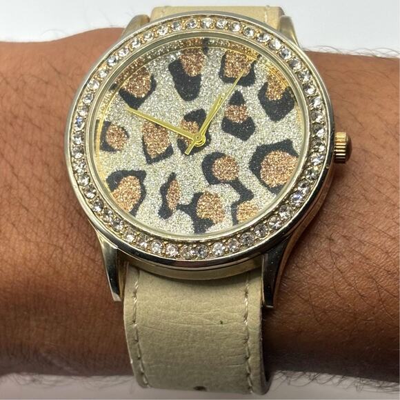 Gold Leopard Print Men's Watch - Picture 2 of 6